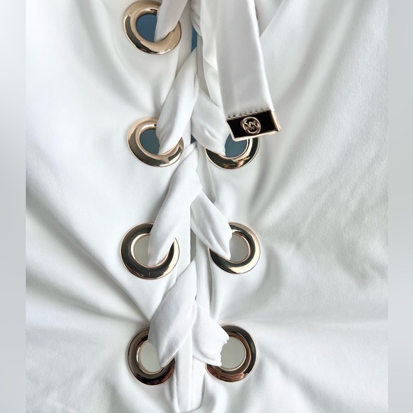 Michael Kors Lace-Up One-Piece Swimsuit Size 10 - Picture 2 of 7